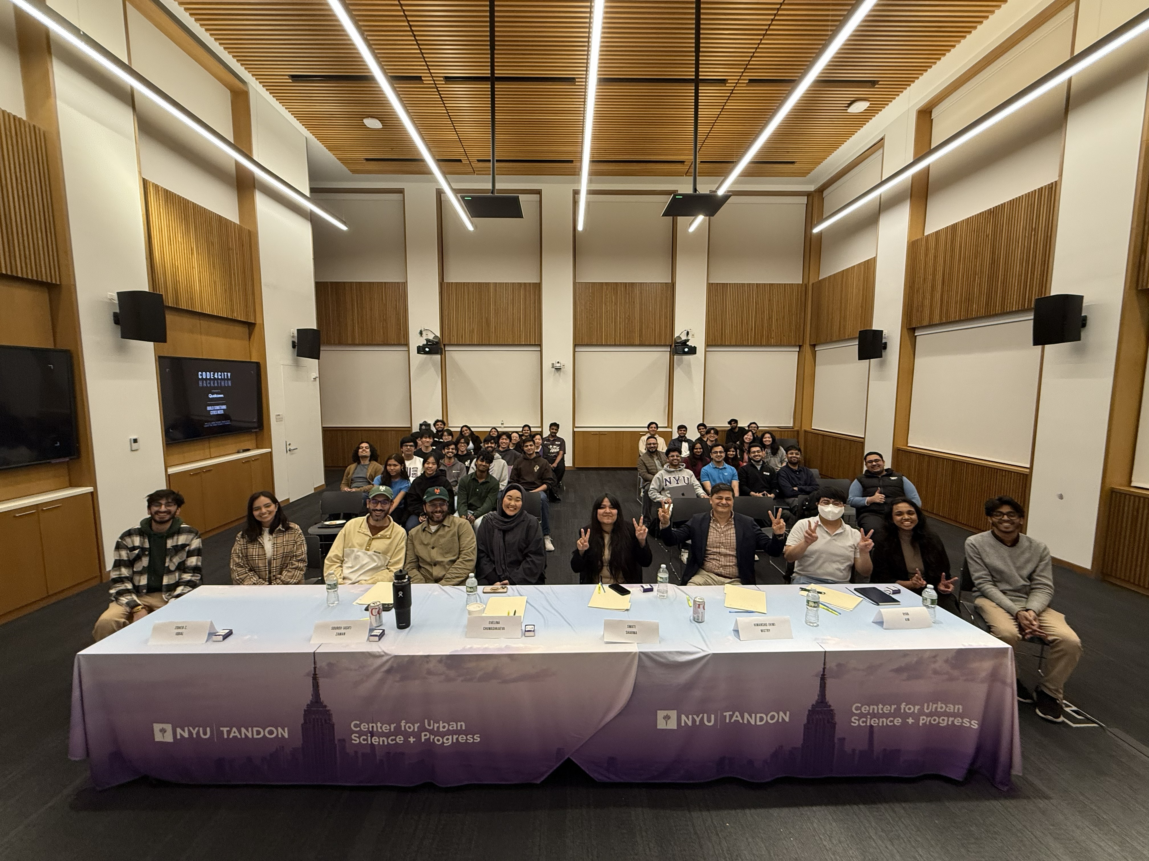 Code4City participants presenting and networking